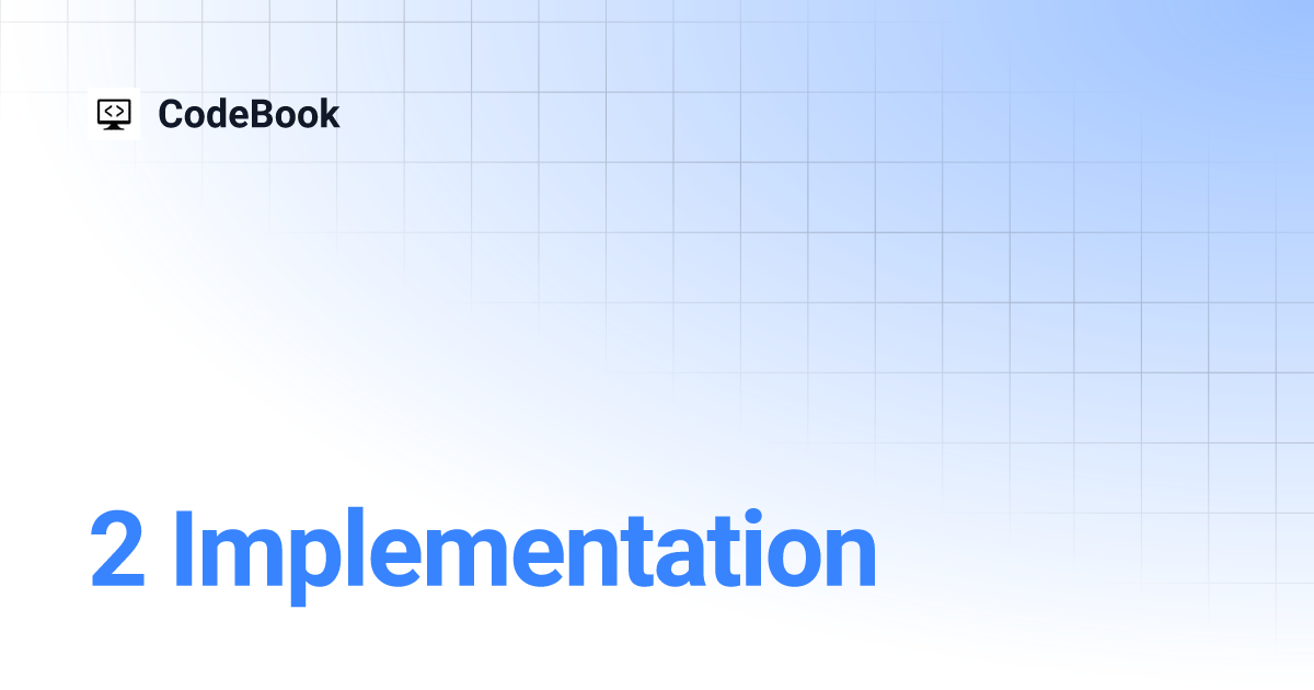 2 implementation codebook
